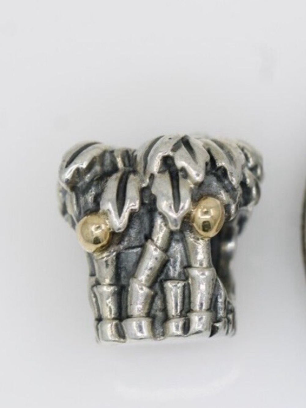 Authentic Pandora Silver and Gold Palm Tree Charm